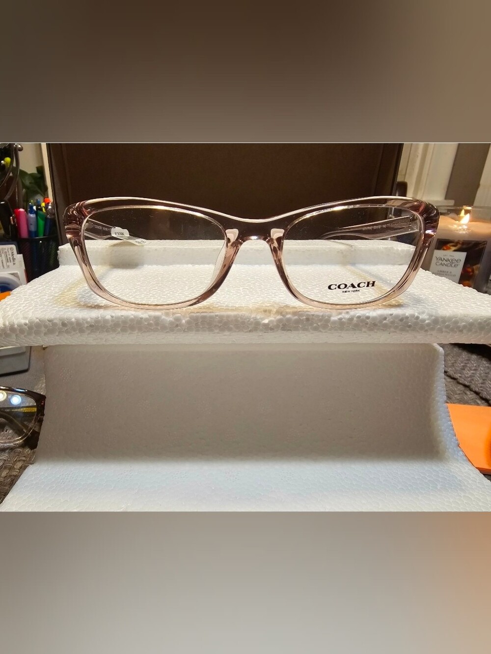 Coach Translucent Light Pink Cat-Eye Eyeglasses